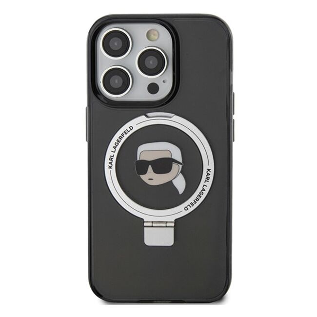 Husa premium pentru  iPhone 15 Pro Max Karl Lagerfeld compatibila Magsafe - Negru denim