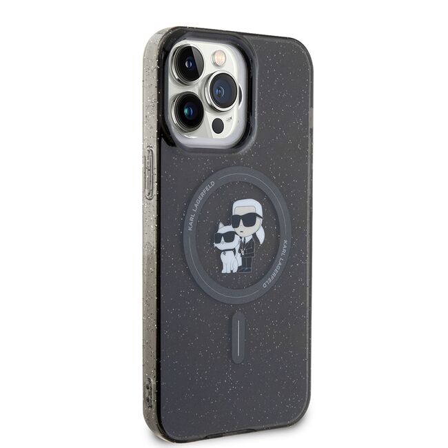 Husa premium pentru  iPhone 15 Pro Max Karl Lagerfeld compatibila Magsafe - Negru print