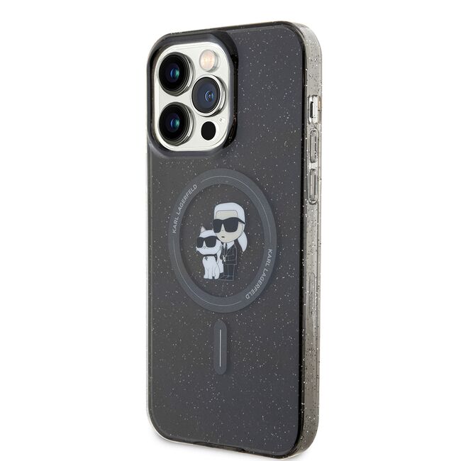 Husa premium pentru  iPhone 15 Pro Max Karl Lagerfeld compatibila Magsafe - Negru print