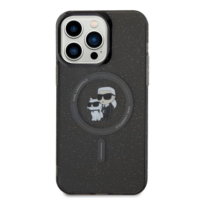 Husa premium pentru  iPhone 15 Pro Max Karl Lagerfeld compatibila Magsafe - Negru print