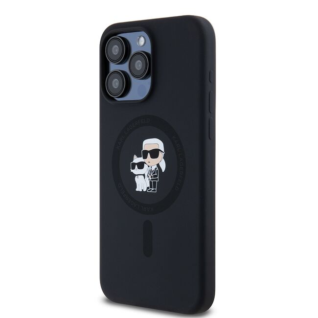 Husa premium pentru  iPhone 15 Pro Max Karl Lagerfeld compatibila Magsafe - Negru
