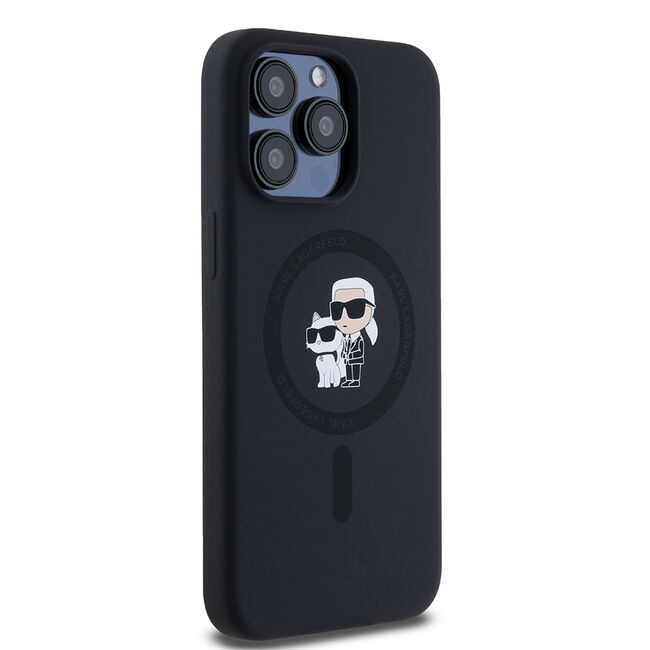 Husa premium pentru  iPhone 15 Pro Max Karl Lagerfeld compatibila Magsafe - Negru