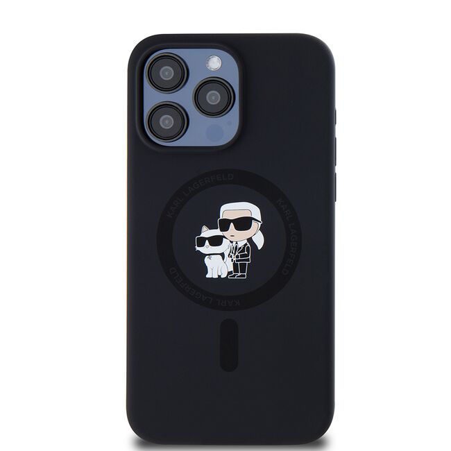Husa premium pentru  iPhone 15 Pro Max Karl Lagerfeld compatibila Magsafe - Negru