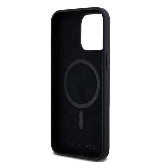Husa premium pentru  iPhone 15 Pro Max Karl Lagerfeld compatibila Magsafe - Negru