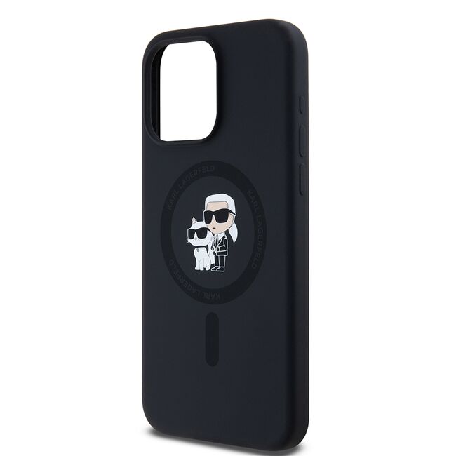 Husa premium pentru  iPhone 15 Pro Max Karl Lagerfeld compatibila Magsafe - Negru