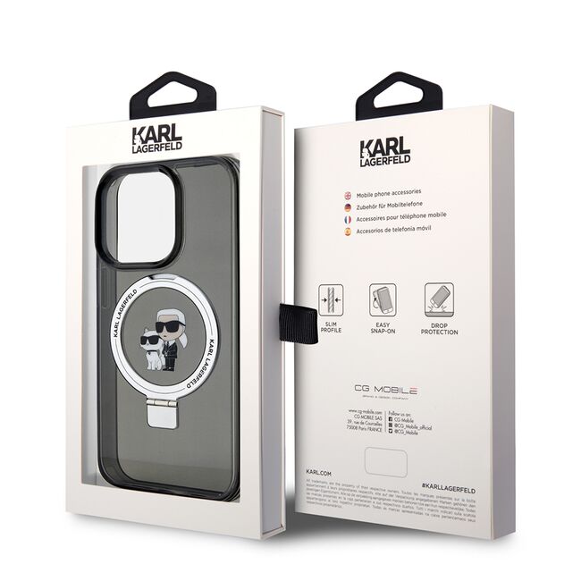Husa premium pentru  iPhone 15 Pro Max Karl Lagerfeld compatibila Magsafe - Negru