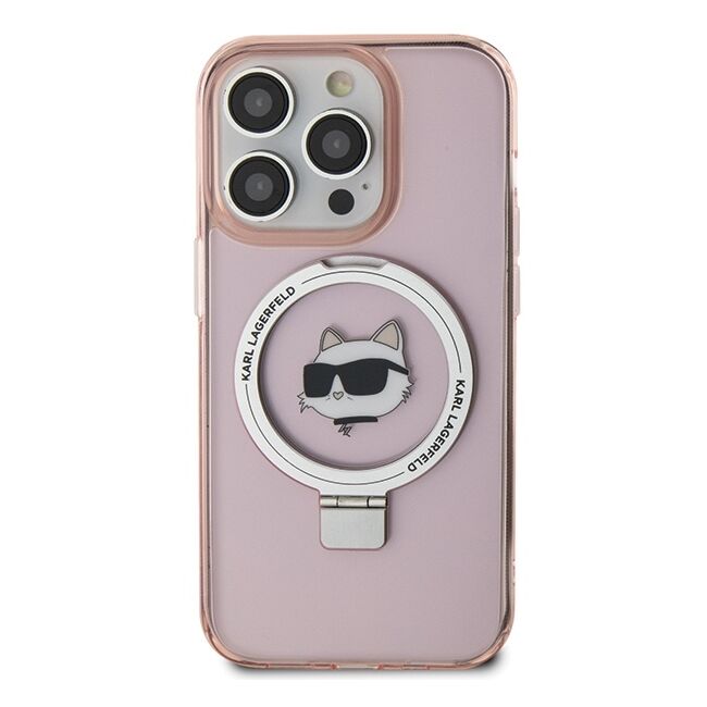 Husa premium pentru  iPhone 15 Pro Max Karl Lagerfeld compatibila Magsafe - Roz deschis