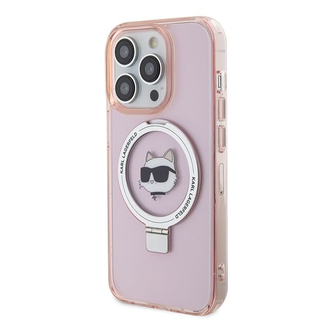 Husa premium pentru  iPhone 15 Pro Max Karl Lagerfeld compatibila Magsafe - Roz deschis