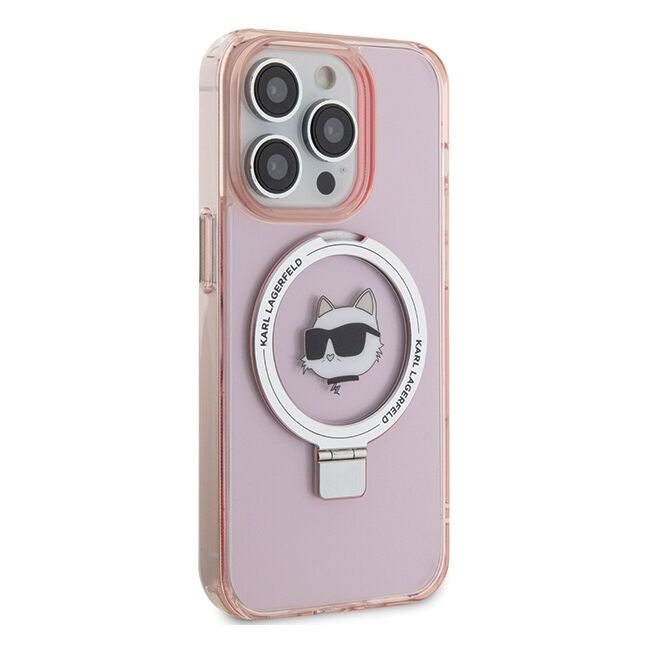 Husa premium pentru  iPhone 15 Pro Max Karl Lagerfeld compatibila Magsafe - Roz deschis