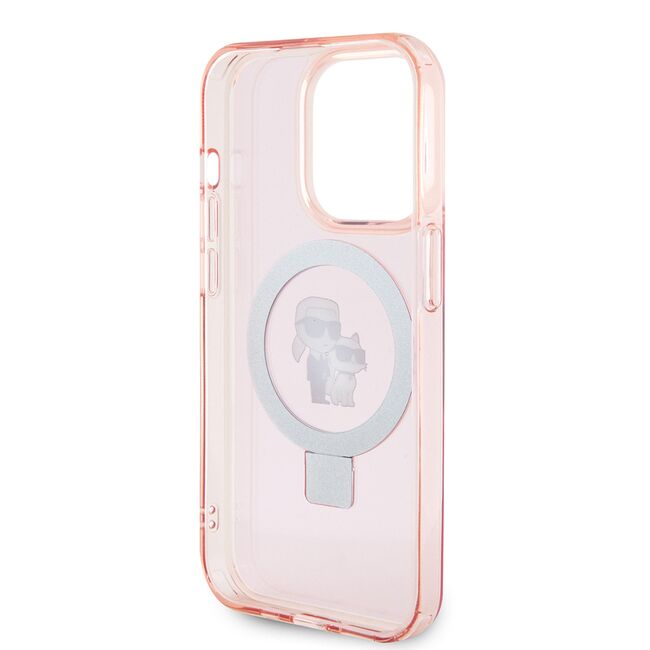 Husa premium pentru  iPhone 15 Pro Max Karl Lagerfeld compatibila Magsafe - Roz
