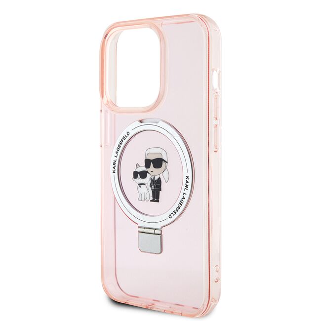 Husa premium pentru  iPhone 15 Pro Max Karl Lagerfeld compatibila Magsafe - Roz