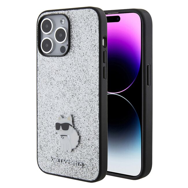 Husa premium pentru  iPhone 15 Pro Max Karl Lagerfeld superior quality - Argintiu