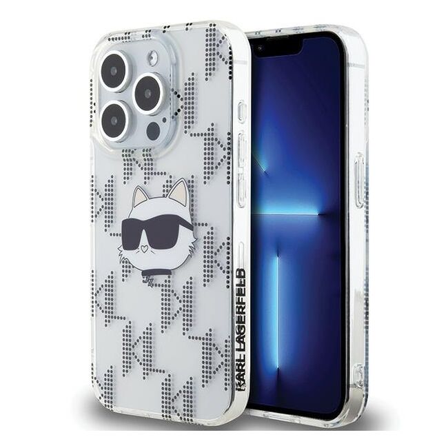 Husa premium pentru  iPhone 15 Pro Max Karl Lagerfeld superior quality - Gri deschis