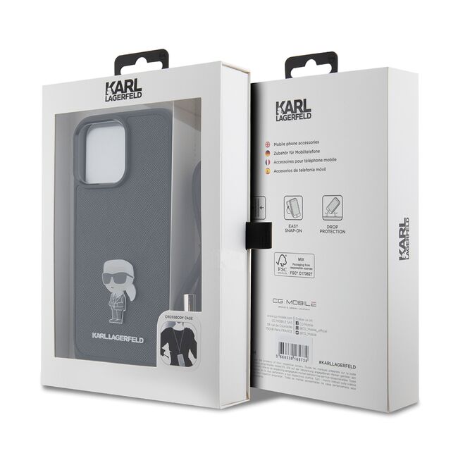Husa premium pentru  iPhone 15 Pro Max Karl Lagerfeld superior quality - Negru electric