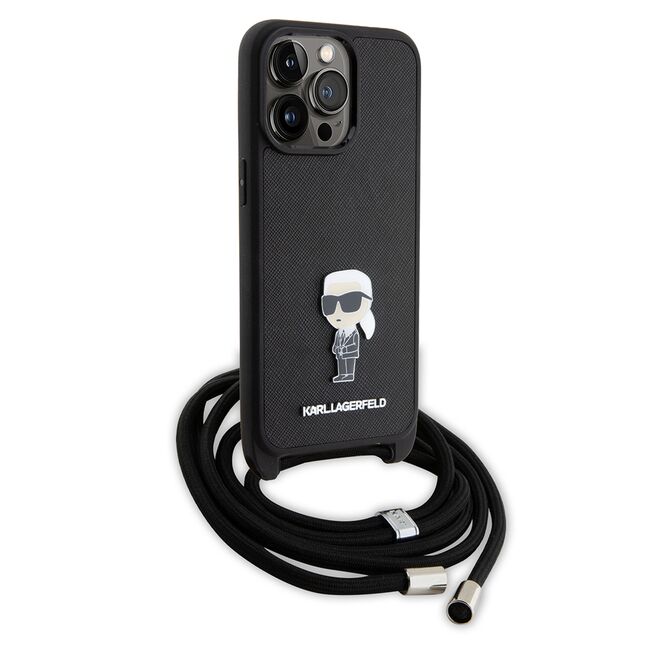 Husa premium pentru  iPhone 15 Pro Max Karl Lagerfeld superior quality - Negru electric