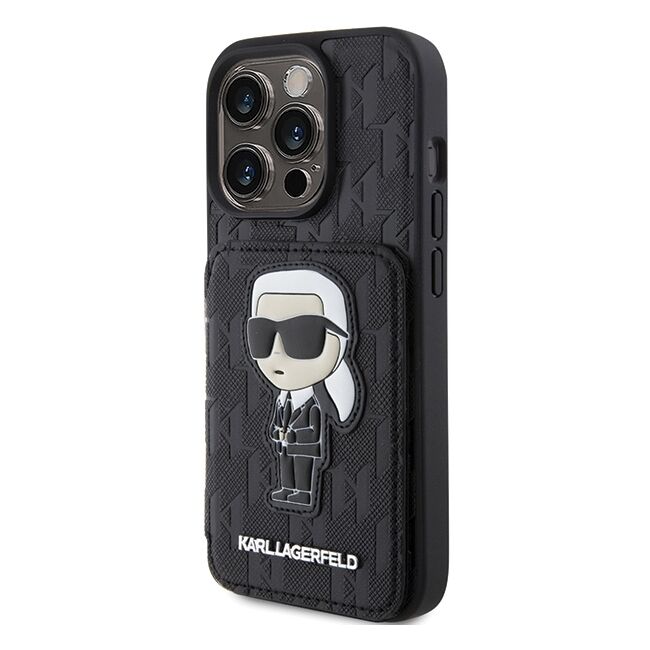 Husa premium pentru  iPhone 15 Pro Max Karl Lagerfeld superior quality - Negru grant