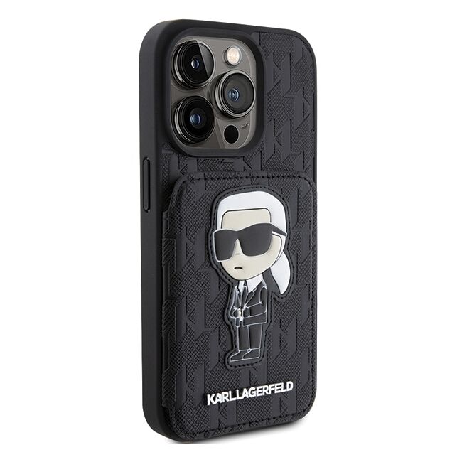 Husa premium pentru  iPhone 15 Pro Max Karl Lagerfeld superior quality - Negru grant