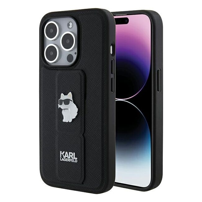 Husa premium pentru  iPhone 15 Pro Max Karl Lagerfeld superior quality - Negru gri