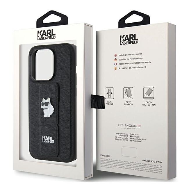 Husa premium pentru  iPhone 15 Pro Max Karl Lagerfeld superior quality - Negru gri