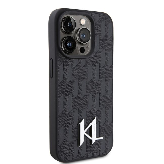 Husa premium pentru  iPhone 15 Pro Max Karl Lagerfeld superior quality - Negru gri