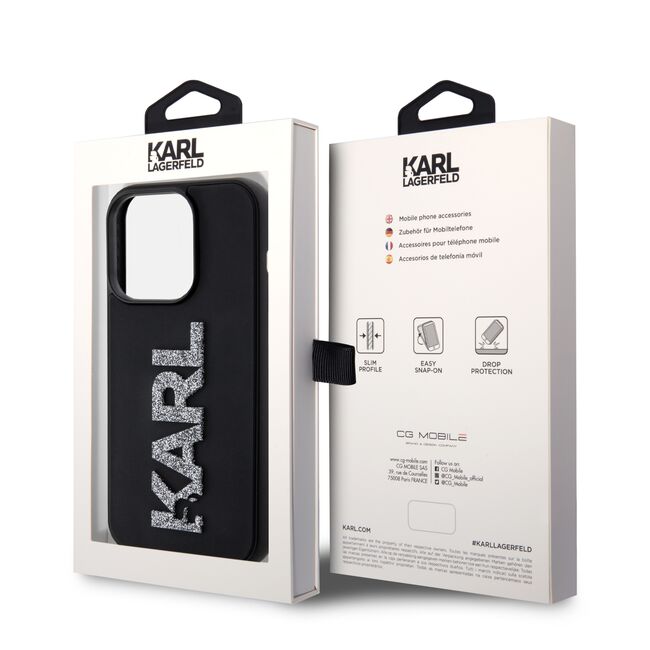 Husa premium pentru  iPhone 15 Pro Max Karl Lagerfeld superior quality - Negru intens