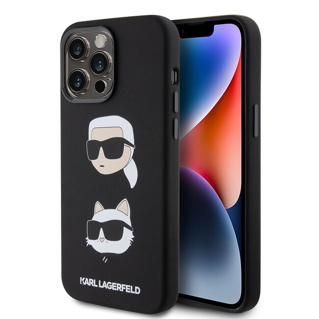 Husa premium pentru  iPhone 15 Pro Max Karl Lagerfeld superior quality - Negru royal