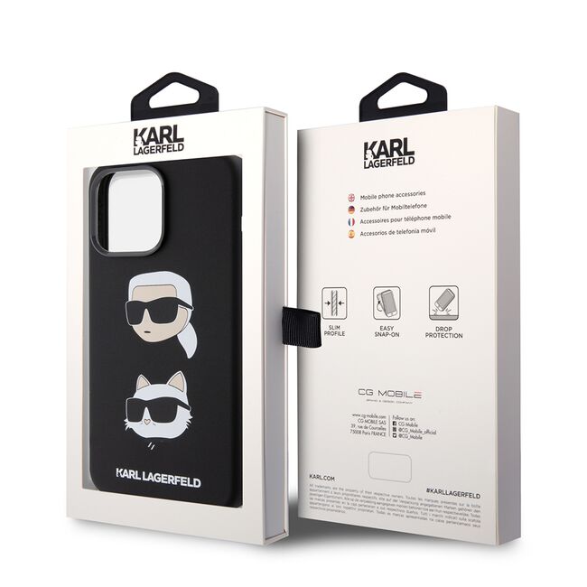 Husa premium pentru  iPhone 15 Pro Max Karl Lagerfeld superior quality - Negru royal