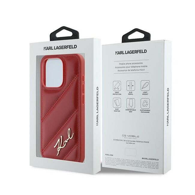 Husa premium pentru  iPhone 15 Pro Max Karl Lagerfeld superior quality - Rosu