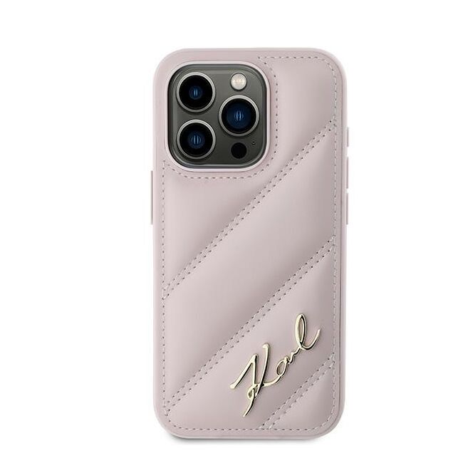 Husa premium pentru  iPhone 15 Pro Max Karl Lagerfeld superior quality - Roz neon