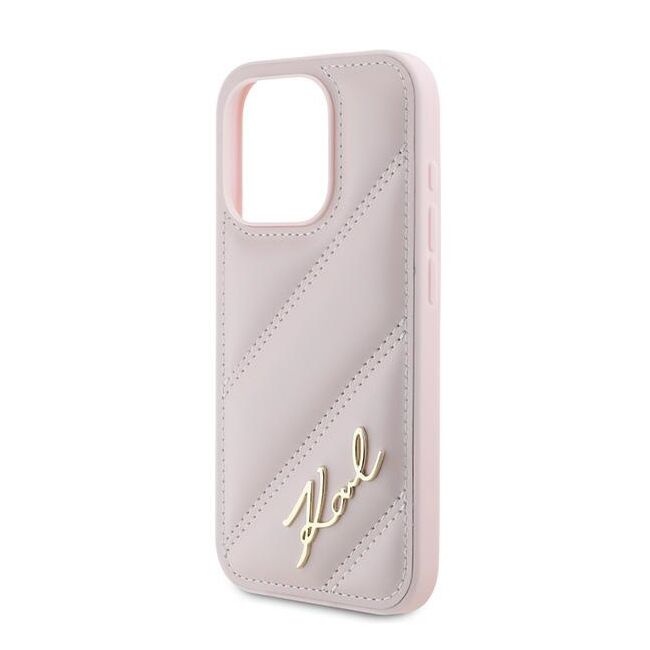 Husa premium pentru  iPhone 15 Pro Max Karl Lagerfeld superior quality - Roz neon