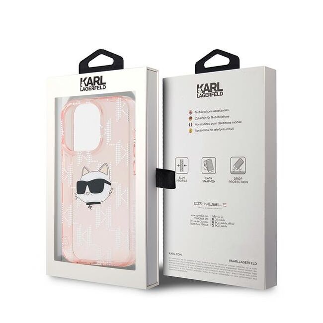 Husa premium pentru  iPhone 15 Pro Max Karl Lagerfeld superior quality - Roz