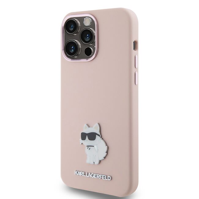 Husa premium pentru  iPhone 15 Pro Max Karl Lagerfeld superior quality - Roz