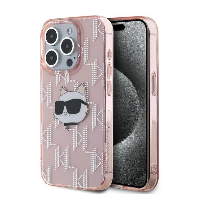 Husa premium pentru  iPhone 15 Pro Max Karl Lagerfeld superior quality - Roz