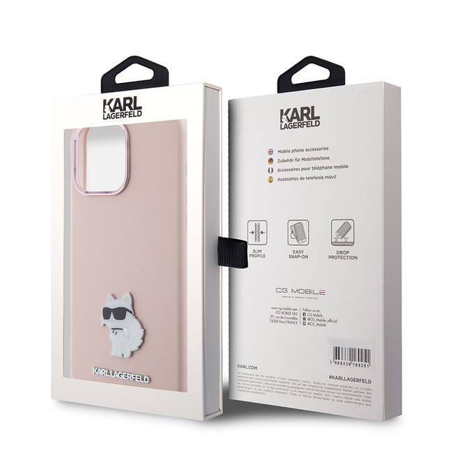 Husa premium pentru  iPhone 15 Pro Max Karl Lagerfeld superior quality - Roz