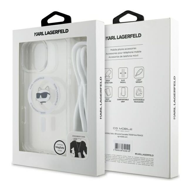Husa premium pentru  iPhone 16 Karl Lagerfeld compatibila Magsafe - Clear