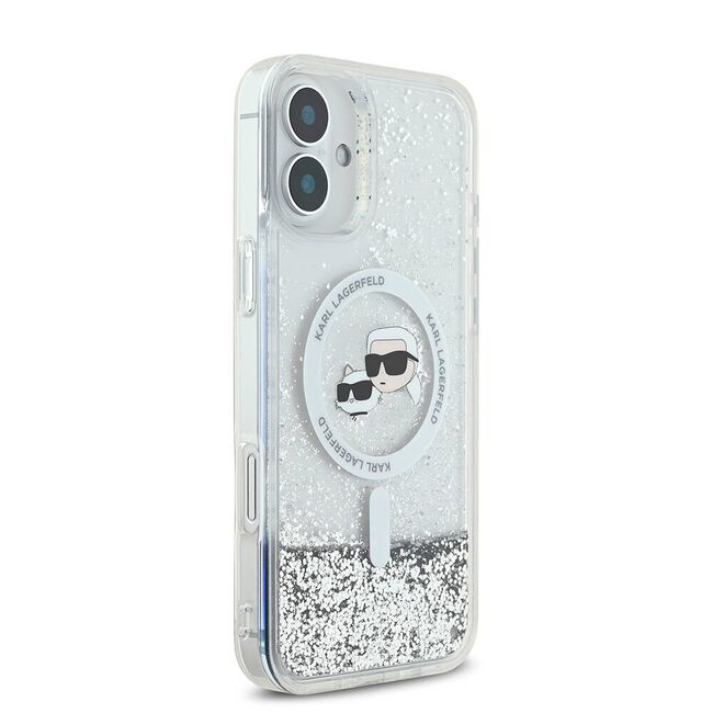 Husa premium pentru  iPhone 16 Karl Lagerfeld compatibila Magsafe - Sclipici