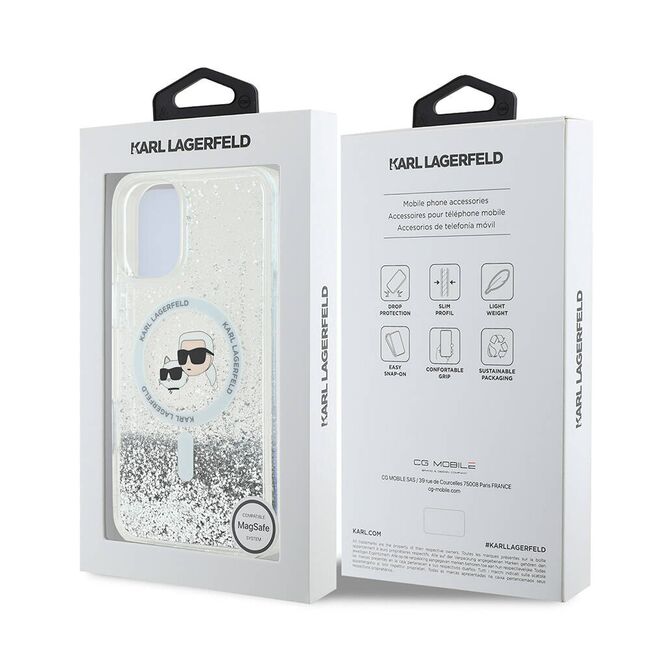Husa premium pentru  iPhone 16 Karl Lagerfeld compatibila Magsafe - Sclipici