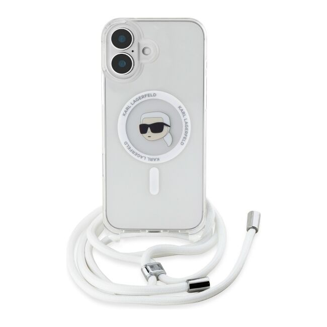 Husa premium pentru  iPhone 16 Karl Lagerfeld compatibila Magsafe - Transparent