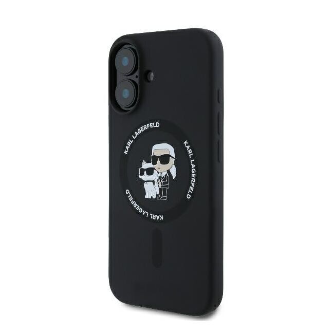 Husa premium pentru  iPhone 16 Plus Karl Lagerfeld compatibila Magsafe - Negru