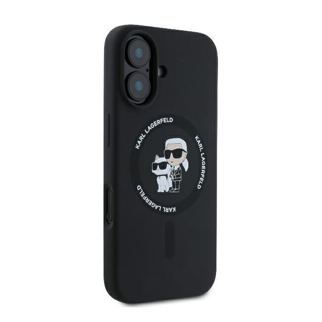 Husa premium pentru  iPhone 16 Plus Karl Lagerfeld compatibila Magsafe - Negru