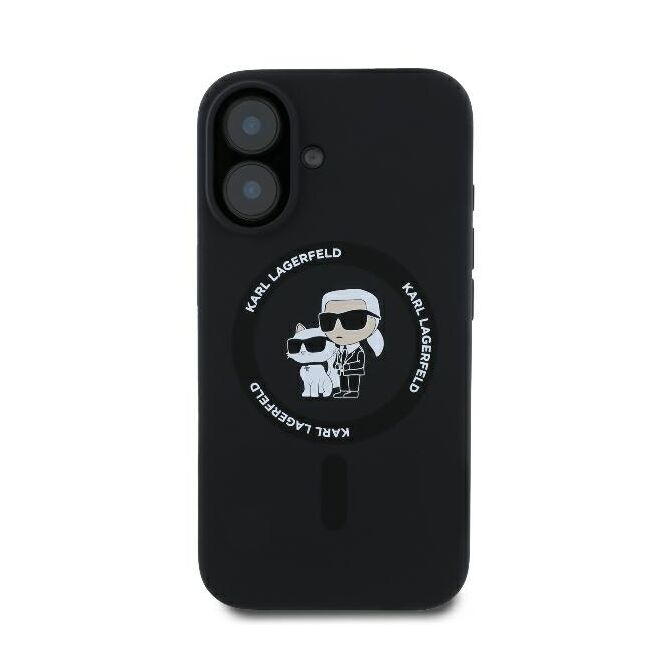 Husa premium pentru  iPhone 16 Plus Karl Lagerfeld compatibila Magsafe - Negru