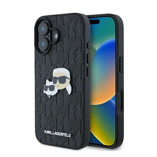 Husa premium pentru  iPhone 16 Plus Karl Lagerfeld superior quality - Negru denim