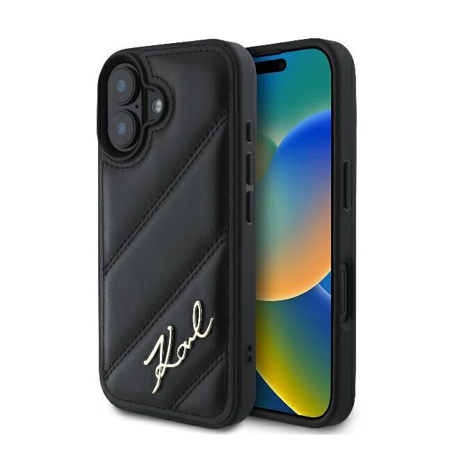 Husa premium pentru  iPhone 16 Plus Karl Lagerfeld superior quality - Negru