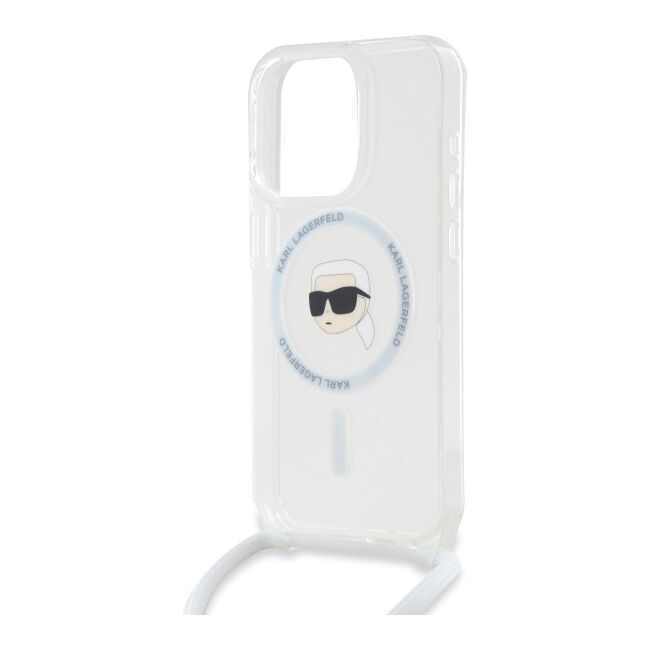 Husa premium pentru  iPhone 16 Pro Karl Lagerfeld compatibila Magsafe - Argintiu