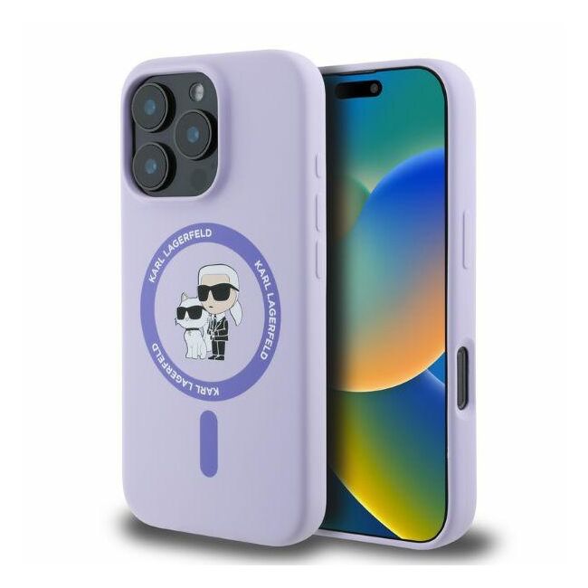 Husa premium pentru  iPhone 16 Pro Karl Lagerfeld compatibila Magsafe - Mov