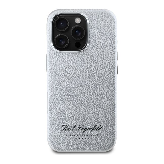 Husa premium pentru  iPhone 16 Pro Karl Lagerfeld superior quality - Alb