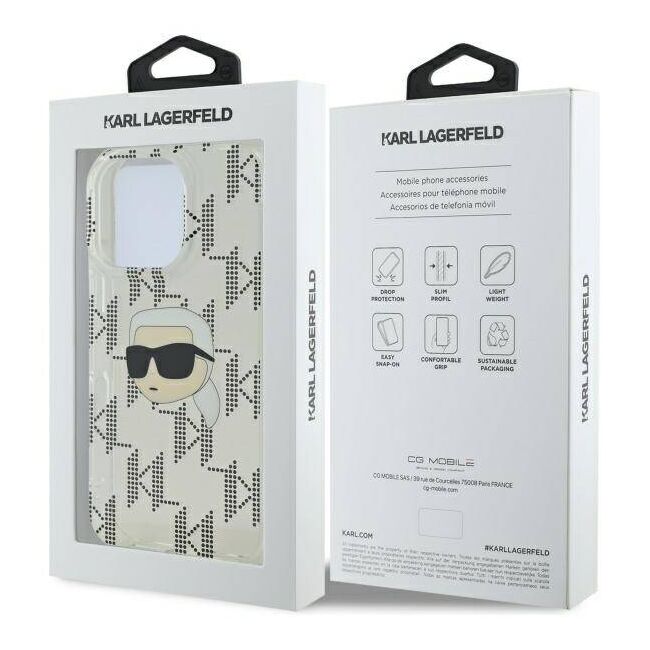 Husa premium pentru  iPhone 16 Pro Karl Lagerfeld superior quality - Gri deschis