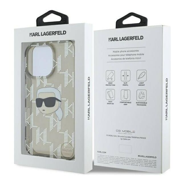 Husa premium pentru  iPhone 16 Pro Karl Lagerfeld superior quality - Gri inchis