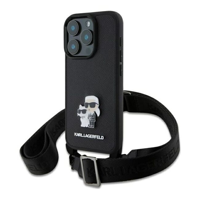 Husa premium pentru  iPhone 16 Pro Karl Lagerfeld superior quality - Negru gri