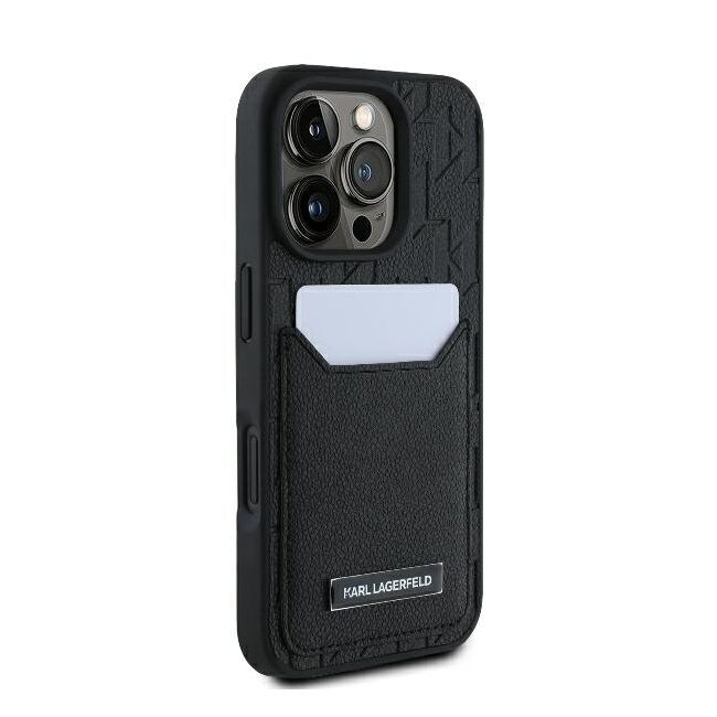 Husa premium pentru  iPhone 16 Pro Karl Lagerfeld superior quality - Negru havana